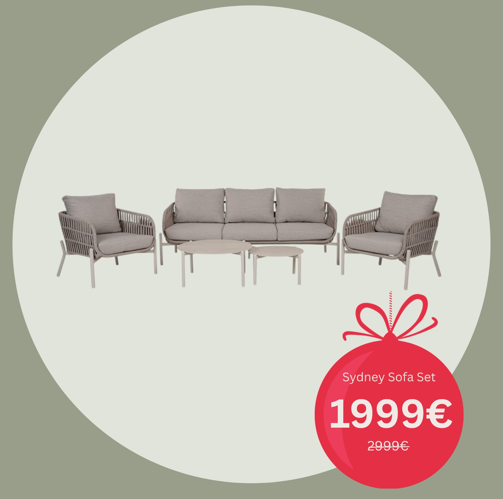 Ellen Hanging Parasol BEIGE – 3x3 m